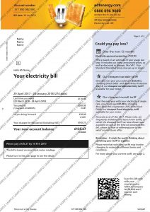 EDF energy bill template