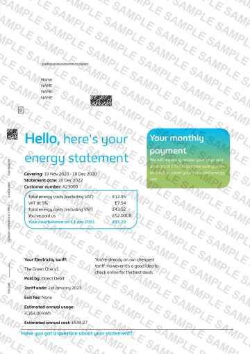 British Gas Bill Template