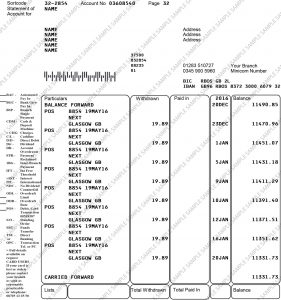 Royal Bank of Canada Bank Statement Template