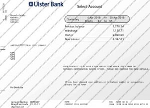 Ulster Bank Statement Template